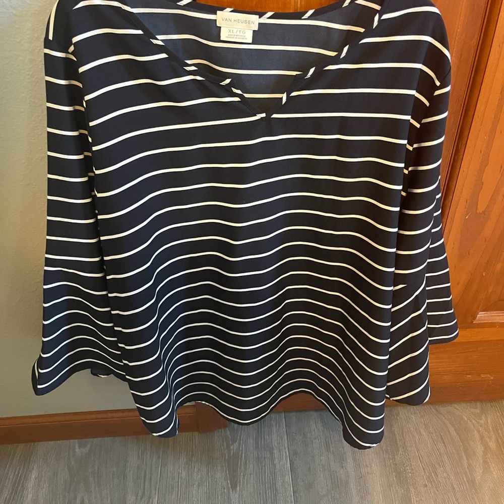 Van Heusen Blue and White striped Blouse